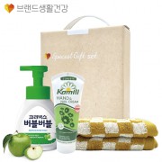 브생건 핸드워시 950호(카밀핸드크림100ml+크리넥스 버블핸드워시+뱀부선염 핸드타올고리수건)
