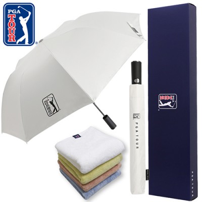 PGA 2단자동 암막 우양산+180g모달사타올세트