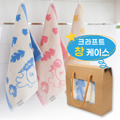 라인프렌즈 포레스트 핸드타올 종이케이스 창케이스