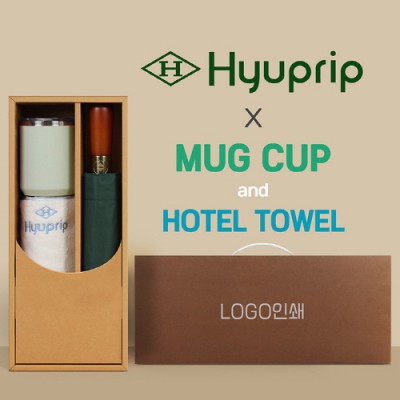 협립 3단70엔티크 고밀도 완전자동우산 +협립눈꽃타월+로하스머그컵-세트