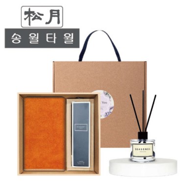(송월타올) 솔리드뱀부무지40 디퓨저세트 (솔리드뱀무무지40 + 시즈넬플라워 디퓨저50ml)