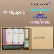 협립 3단 60 슈퍼 카라비너 완전자동우산 +협립눈꽃타월타월3P+락앤락슬림핏원터치텀블러+선크림+배터리-세트