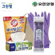 친환경스위트홈세트56호(크린랩크린백+암앤해머베이킹소다500g+레이스고무장갑)