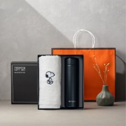 더카인드 프리미엄 송월 스누피 리버40 1P + 스마트온도텀블러 500ml 1P 세트