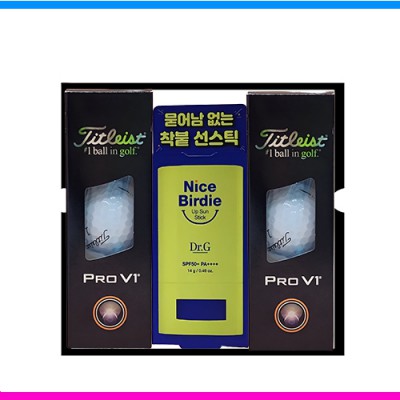 타이틀리스트 pro v1 6구 닥터지 (Dr.G) 선스틱 선물세트 (3pc)