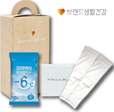 쿨아이스세트 브생건120호(크리넥스쿨링물티슈+아쿠아쿨토시)