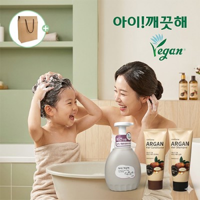 핸드워시 아이깨끗해 프리미엄 클린 비건 450ml 과일나라 샴푸 3종 세트
