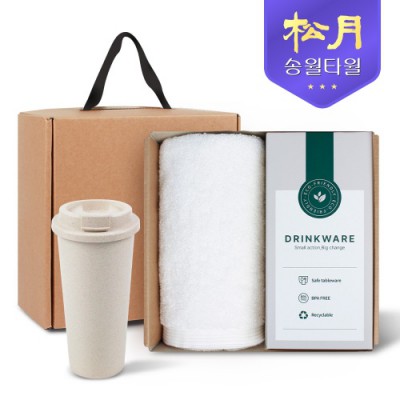 송월타올 리빙 기프트세트 14 헤비무지 타올 190g * 1P + 커피텀블러 630ml 1P