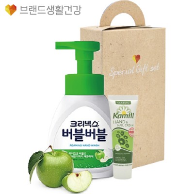 브생건370호 2종세트(크리넥스 버블버블 거품형 핸드워시+카밀 핸드크림)
