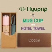 협립 3단 60 슈퍼 카라비너 완전자동우산 +로하스 머그컵+협립40수호텔코마180타월-세트