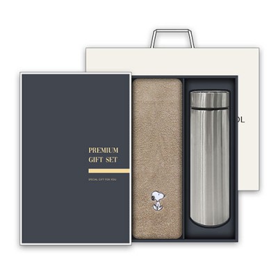 송월 프리미엄 텀블러세트 (스누피 리버40 1매 + 스마트텀블러 500ml 1개)