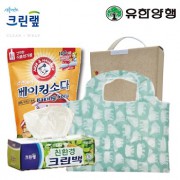 친환경스위트홈세트55호(크린랩크린백+암앤해머베이킹소다500g+특대형시장가방)
