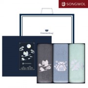 송월타올 달보드레 전통 자개(130g) 자수 3P세트