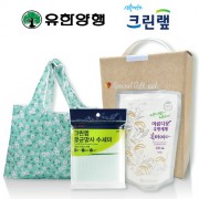 친환경스위트홈세트72호(특대형접이식시장가방+유한양행주방세제+크린랩항균망사수세미)