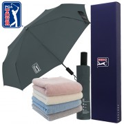 PGA 친환경그린 3단60완전자동 우산+200g코마사타올세트