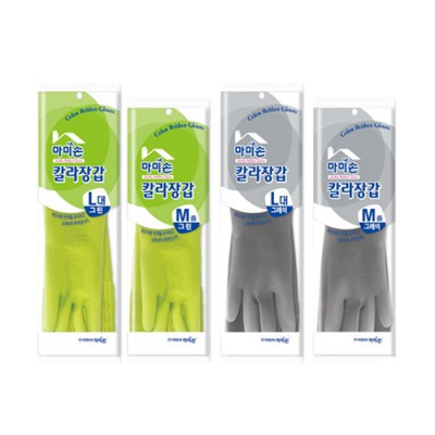 마미손 컬러 고무장갑 (대형 / 중형) / 김장용 컬러 고무장갑