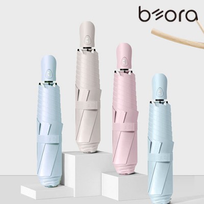 BOR 무지 인쇄우산 초경량 핸디 암막 3단 자동 우양산