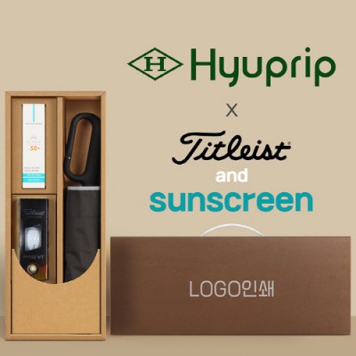 협립3단60 카라비너10K 거꾸로 300T고밀도 완전자동 우산 +선크림+타이틀리스트 골프공 3구-세트