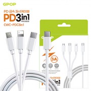 지피오피 PD Cto3in1 급속 충전 케이블 CWC-PDC3in1