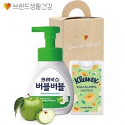 브생건371호 2종세트(크리넥스 버블버블 거품형 핸드워시+안심 손소독 스프레이)