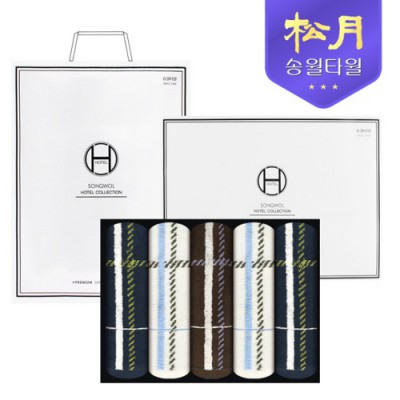 [송월타올] 카운테스마라 체크40 200g 5P 타올세트