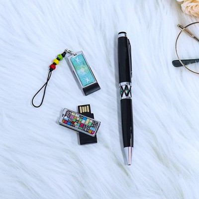 나빌레라 자개USB 블랙에디션 자개띠볼펜2종세트(전통문양) (8G~32G)