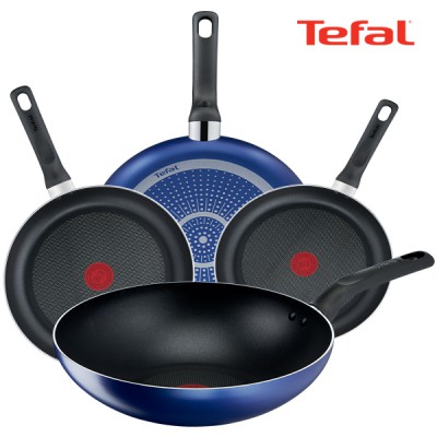 테팔 팬&냄비 PTFE 미드나잇 블루 4종세트 (프라이팬 24cm + 26cm + 28cm + 볶음팬 28cm)