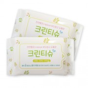 물에 풀리는 친환경 종이물티슈(30매-나뭇잎) 55g