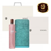 송월 타월 우산 2매 콤보세트 (솔리드 뱀부 + CM3단우드완자)