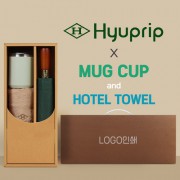협립 3단70엔티크 고밀도 완전자동우산 +협립40수호텔코마180타월+로하스머그컵-세트
