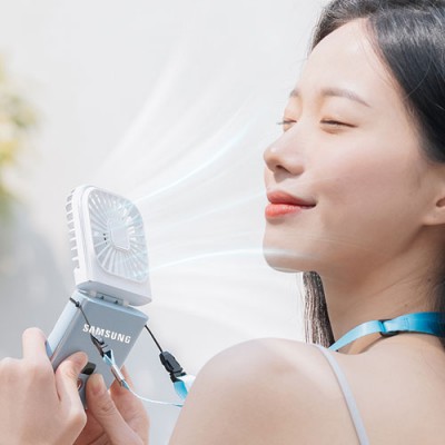 접이식 넥밴드 선풍기 보조배터리겸용 핸디 선풍기 3000mah