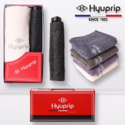 협립 4단 52 mini 암막 웨이브 핸들 수동식 우양산+호텔코마170타월1P-세트