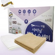 여러번 빨아쓰는 일회용 행주 5매 +수세미5매 (10매 )