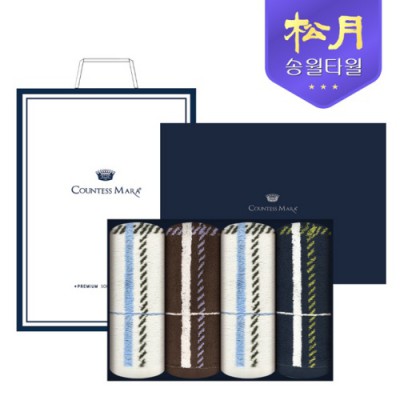 [송월타올] 카운테스마라 체크40 200g 4P 타올세트