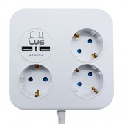 러그박스 3구 사각큐브 USB 멀티탭 1.4m