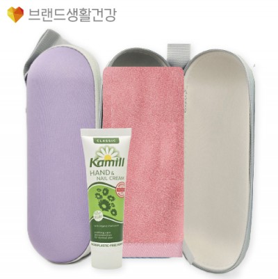 브생건911호 2종 파우치세트(카밀 핸드크림+국산 핸드고리수건타올)