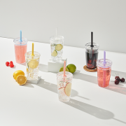 투명 빨대 텀블러 450ml