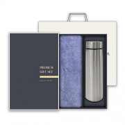 송월 프리미엄 텀블러세트 (항균 40수 180g 1매 + 스마트텀블러 500ml 1개)