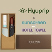 협립 3단60엔티크 고밀도 완전자동우산 +선크림+뱀부170타월-세트