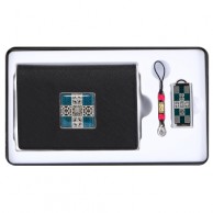 창살문그린자개소가죽명함지갑+창살문그린자개USB(8GB~64GB)