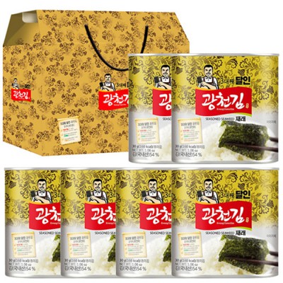 광천 김세트 김 선물 6캔김 명절 선물세트, 사은품 결혼 답례품 판촉 행사 기념 기프트 세트, 설선물 추석 설날, 문의 도시락 김