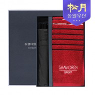 송월타올 샤보렌 멀티스포츠 타올 + 송월 3단 컬러무지 우산(검정) 2p 세트