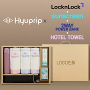 협립3단60 카라비너10K 거꾸로 300T고밀도 완전자동 우산 +협립눈꽃타월타월3P+락앤락슬림핏원터치텀블러+선크림+배터리-세트
