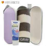 브생건941호 2종 파우치세트(카밀 핸드크림+그레이 모달 핸드고리타올)