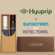 협립 3단 60 슈퍼 거꾸로 완전자동우산 +선크림+스포츠타월-세트