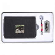 채색송학자개소가죽명함지갑+채색송학자개USB(8GB~64GB)