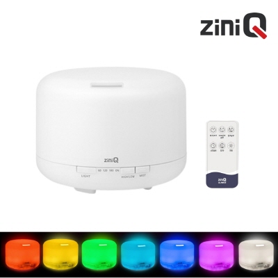 지니큐 500mL LED 7색상 무드등 초음파 가습기 리모컨 ZQ-HM500
