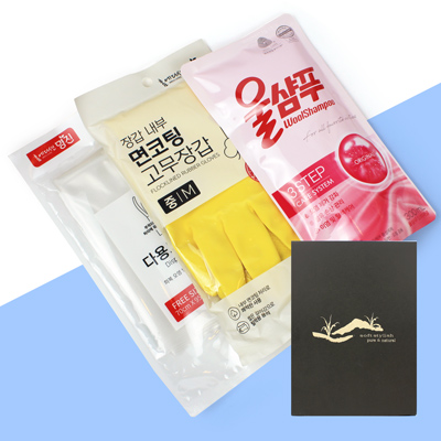 다용도 앞치마 고무장갑 울샴푸 3종세트