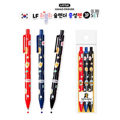 카카오 LF 러블리 슬렌더 중성펜 3P세트(0.38)