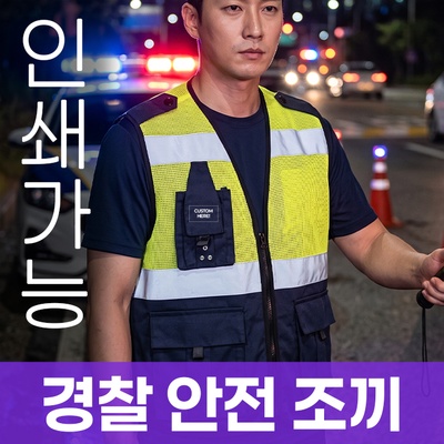 경찰 안전조끼 주문제작 전사인쇄
